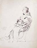 PAOLO VETRI, A Friar seated, pen and black ink